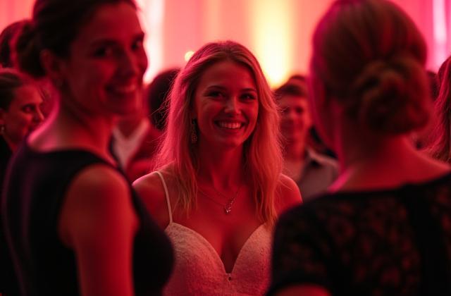 Detik kegembiraan di majlis perkahwinan, tetamu bersorak, liputan acara.